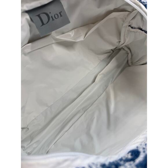 Dior Vintage Blue Monogram Diorissimo 2 Terrycloth Cosmetic Mini Top Handle Bag - Picture 5 of 6